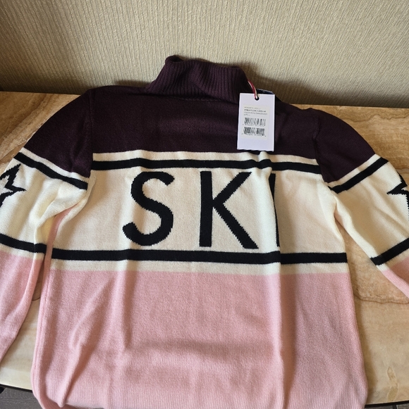 Perfect Schild Ski Sweater Turtleneck Petal Pink Burgundy - Picture 2 of 16